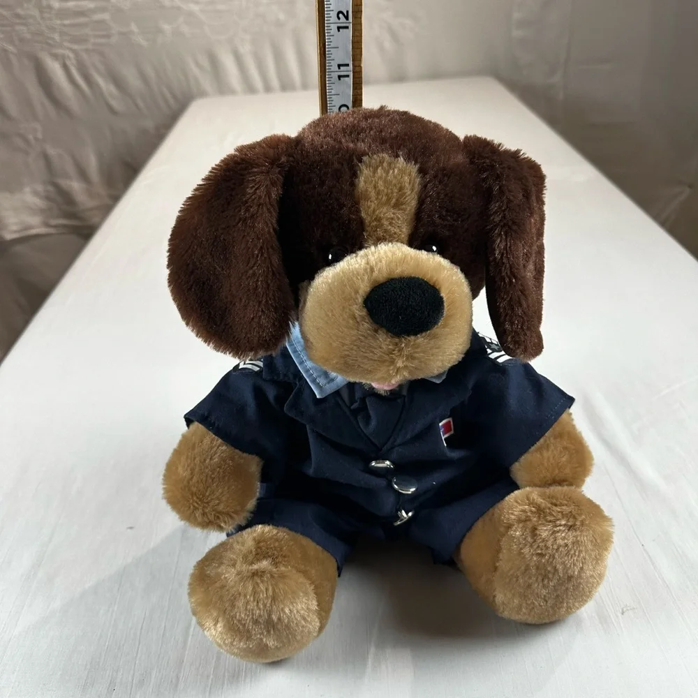 Build A Bear Workshop Dog Plush in USA Airforce Uniform SZ 15”